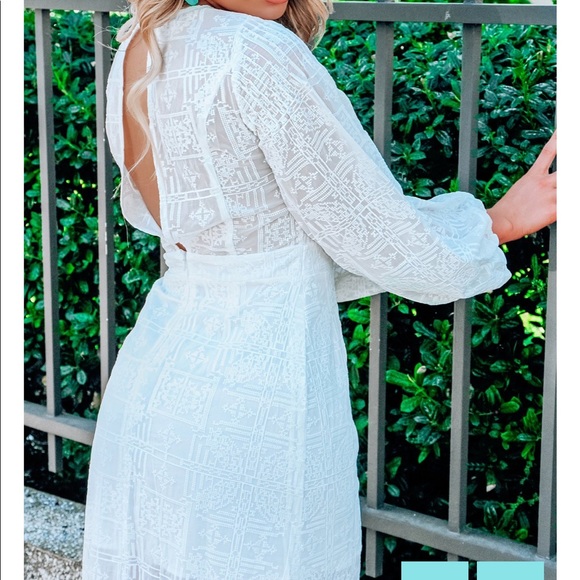 Long sleeve white bridal maxi closet sale - Picture 6 of 9